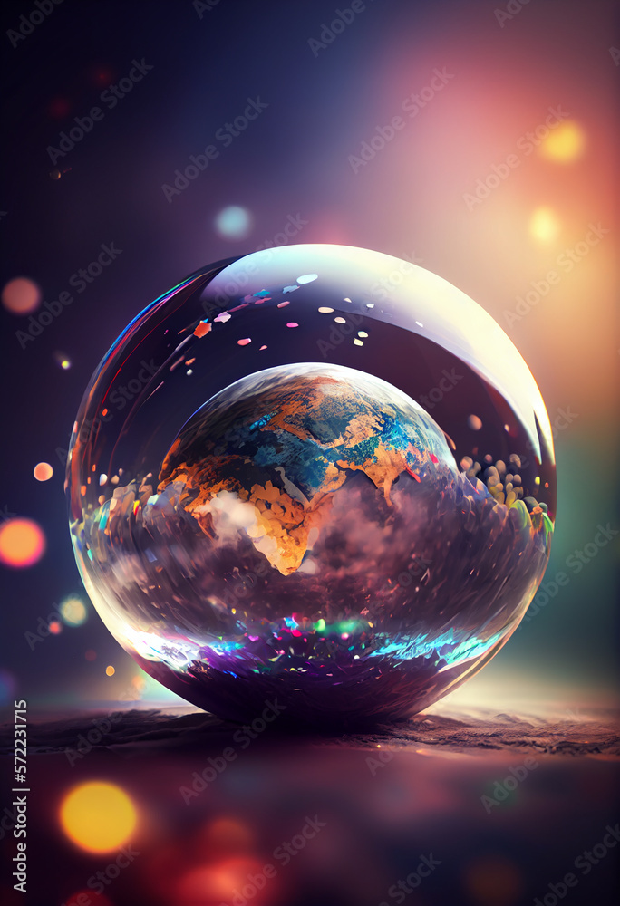 Aufkleber beautiful abstract world on a bright bokeh background.