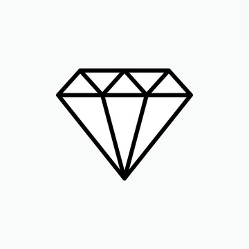 Diamond Icon. Jewellery  Illustration As A Simple Vector Sign & Trendy Symbol for Design, Websites, Presentation or Application.  