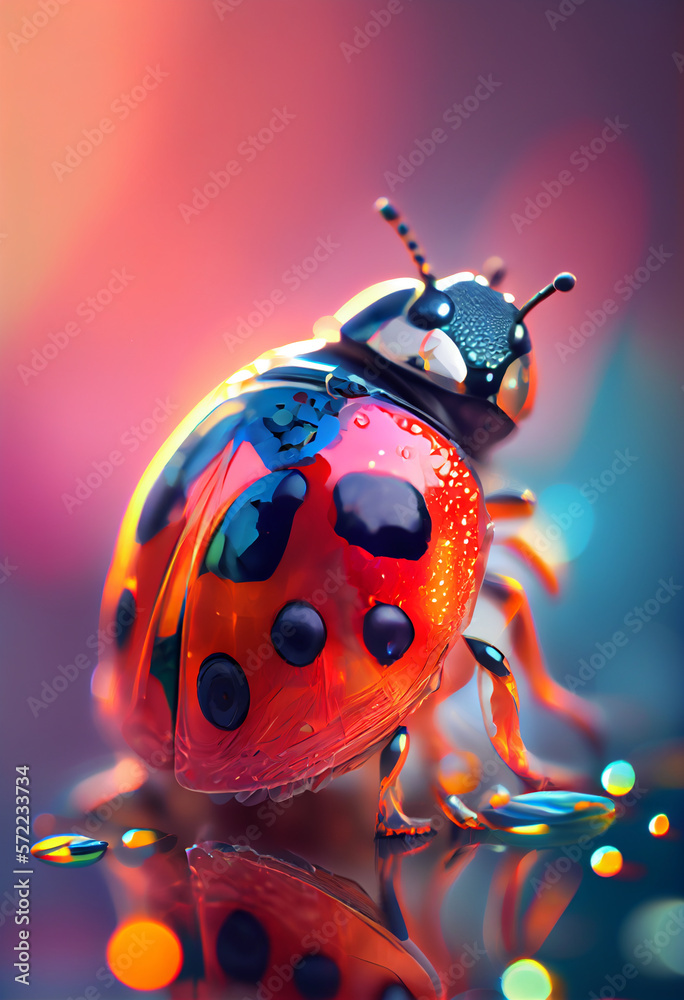 Aufkleber Beautiful abstract bug on a bright bokeh background