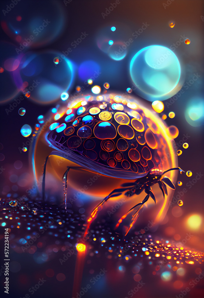 Aufkleber Beautiful abstract bug on a bright bokeh background