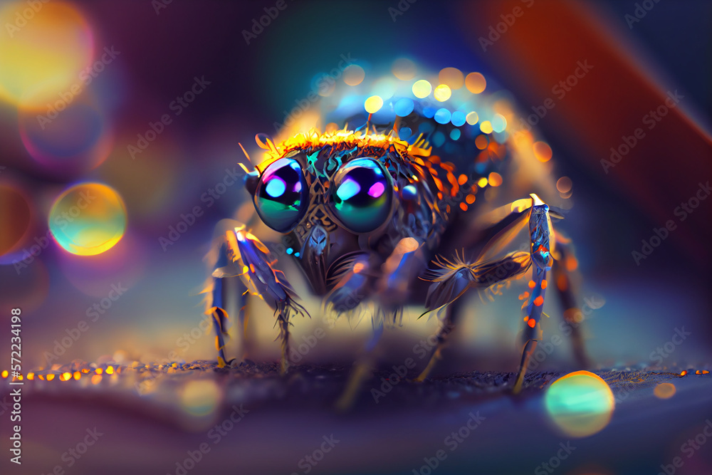Aufkleber Beautiful abstract bug on a bright bokeh background