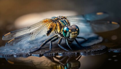 close up of a dragonfly made with generative AI