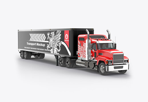 Classic American Heavy Truck Mockup