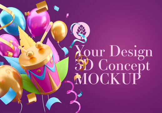 Carnival Concept with Frame Mockup