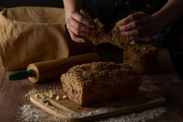 raspberry bread and white chocolate