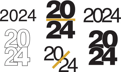 Cartel año 2024. Icono vector