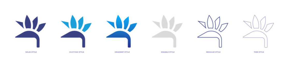 Fototapeta na wymiar Paradise flower icon set full style. Solid, disable, gradient, duotone, regular, thin. Vector illustration and transparent icon.