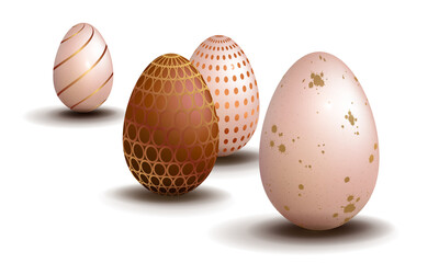 Easter eggs with a brown pattern.
