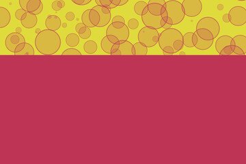 Background in magenta and yellow colors with a pattern of soap bubbles.