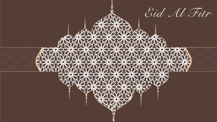 Islamic greetings ramadan kareem card design template background.