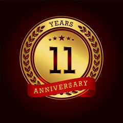 11th anniversary celebration logo design. Vector Eps10