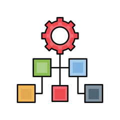 Settings hierarchy vector icon easily modify

