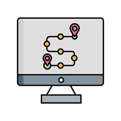 Rout map vector icon easily modify 

