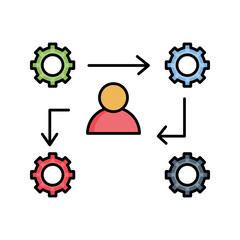 Staff shuffle vector icon easily modify

