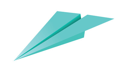 blue paper plane 3D model jet. Different view paper airplane isolated on transparent background – stock vector