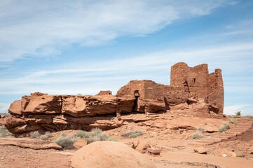 Fototapeta premium Detail of the remains of the ancient Wupatki settlement, in Wupatki National Monument