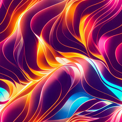 Naklejka premium Abstract seamless striped wavy pattern, Generative AI