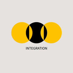 Integration abstract logo, three circles