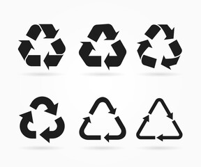 Recycle sign vector set. Recycle icon symbol.