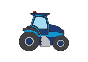 Vector illustration color children construction tractor clipart