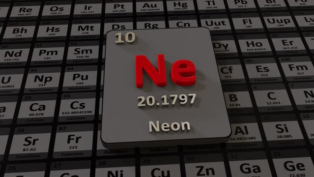 Neon Periodic Table 3D Animation
