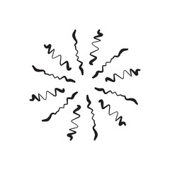 Hand drawn, handmade vintage sunburst vector on a white background EPS Vector