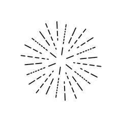 Obraz premium Hand drawn, handmade vintage sunburst vector on a white background EPS Vector