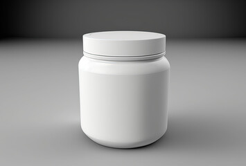 White plastic jar mockup model. Generative AI.
