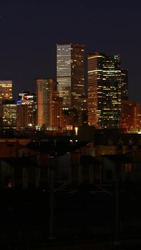 Vertical Video Downtown Denver Skyline First Light