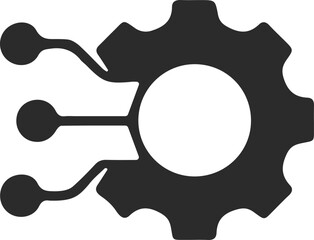 Data integration icon, data management icon black vector