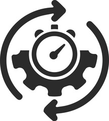 Efficiency icon, management icon black vector