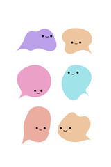 Set of bubbles, comments in shape of cute cloud