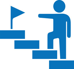 Improvement icon, progress icon blue vector