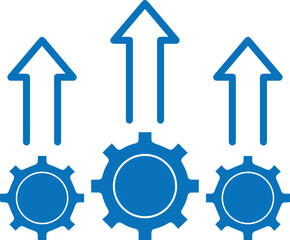 Improvement icon, progress icon blue vector