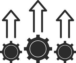 Improvement icon, progress icon black vector