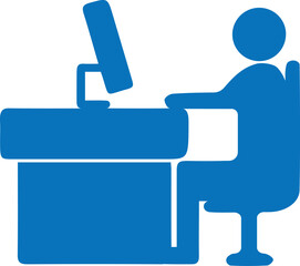 Work environment icon, work desk icon black vector
