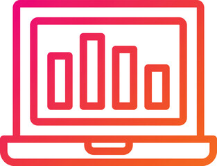 Online graph Vector Icon Design Illustration