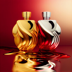 Colorful bottle of perfumes