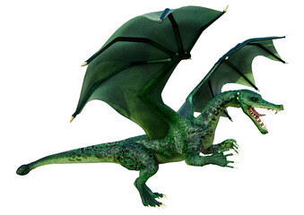 Obraz premium 3D Rendering Fairy Tale Dragon on White