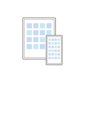 かわいいスマホとタブレットのイラスト（余白あり）