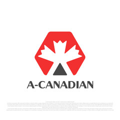 Canadian Flag Letter A Logo