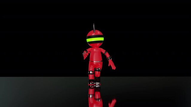 Red Punk Bubble Dancer  3D Animation