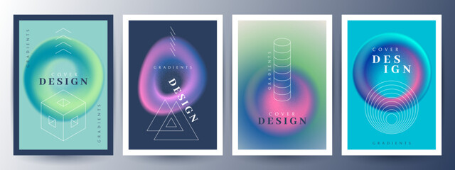 Сolorful vibrant posters. Gradient cover design