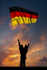 Father with son and the flag of Germany