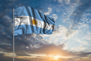 Waving National flag of Argentina