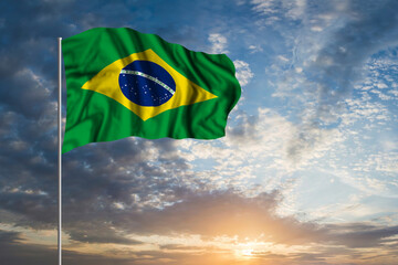 Waving National flag of Brazil © firewings
