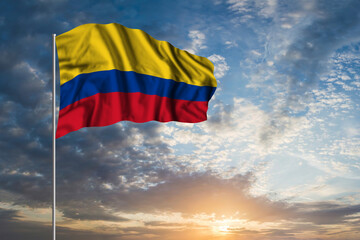 Waving National flag of Colombia