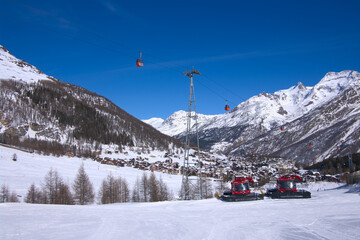 view on Saas Fee ski resort in Switzerland  - 572256178