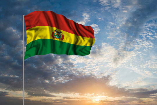 Waving National flag of Bolivia