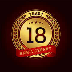 Fototapeta na wymiar 18th anniversary celebration logo design. Vector Eps10